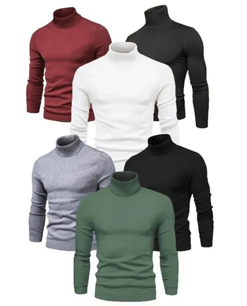 ERKEK 6 Adet  Kaşkorse Boğazlı Full Likralı Fitilli Body Kazak