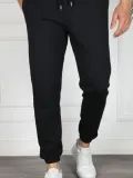 Erkek Jogger Eşofman Altı Rahat Kalıp, Cepli, Lastikli Paça, Günlük Spor Pantolon - Siyah