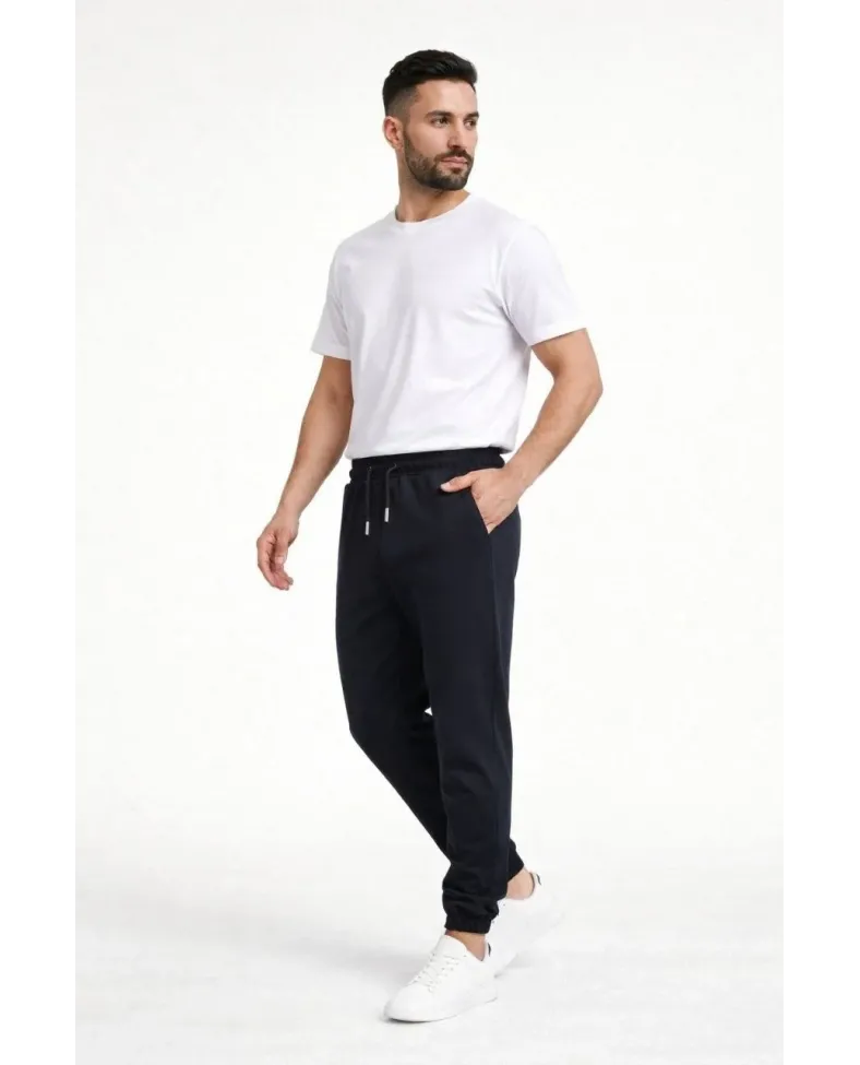 Erkek Jogger Eşofman Altı Rahat Kalıp, Cepli, Lastikli Paça, Günlük Spor Pantolon - Siyah
