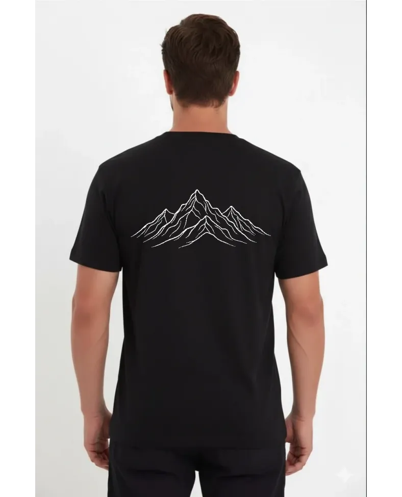 Erkek Nihilist Penguen Özel Tasarım Oversize Bisiklet Yaka Tişört - Siyah