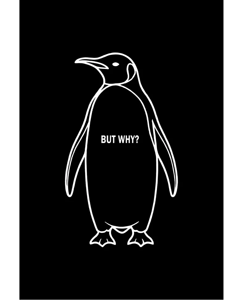 Erkek Nihilist Penguen Özel Tasarım Oversize Bisiklet Yaka Tişört - Siyah