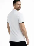 Erkek Kısa kol Fitilli Triko Polo Yaka Düğmesiz T-shirt 2'li Set Beyaz-Mint Yeşili