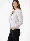 Kadın Premium Bomber Ceket Çıtçıt Kapamalı, Astarlı, Regular Fit Mont - Beyaz Somersan Giyim | Kadın, Erkek ve Çocuk Moda