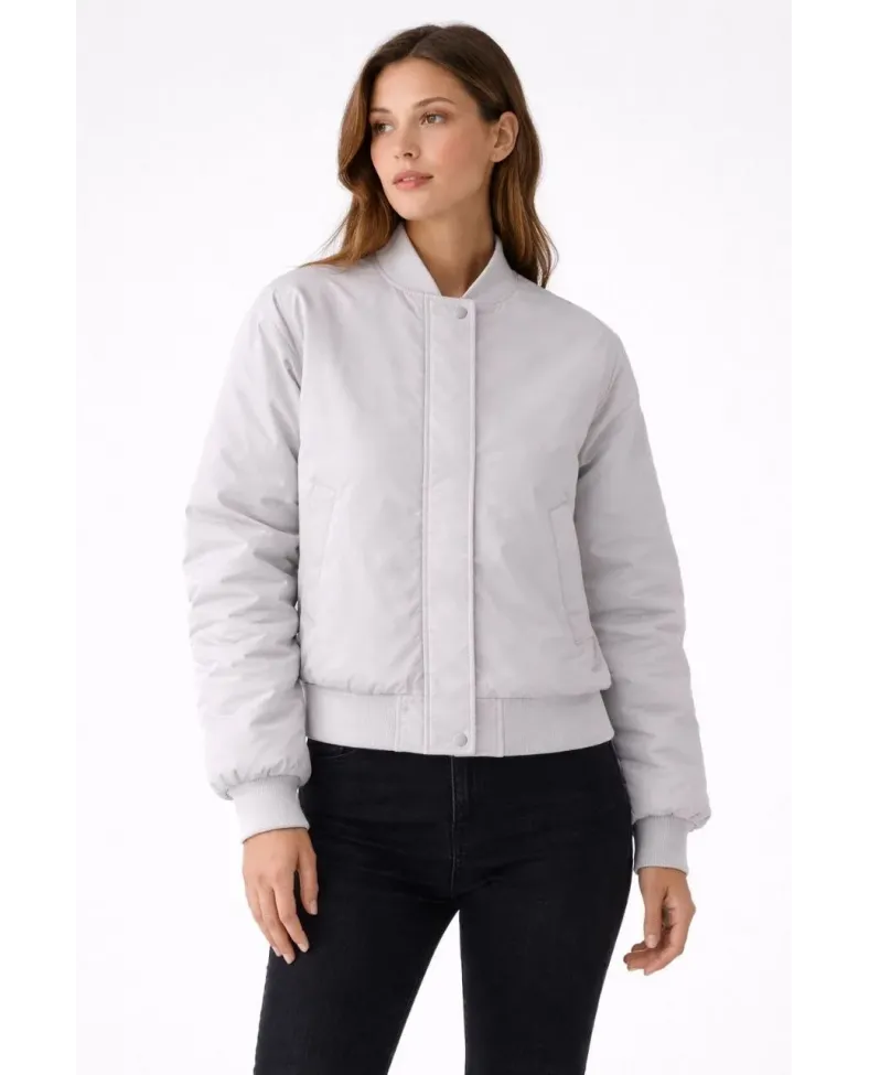 Kadın Premium Bomber Ceket Çıtçıt Kapamalı, Astarlı, Regular Fit Mont - Beyaz Somersan Giyim | Kadın, Erkek ve Çocuk Moda