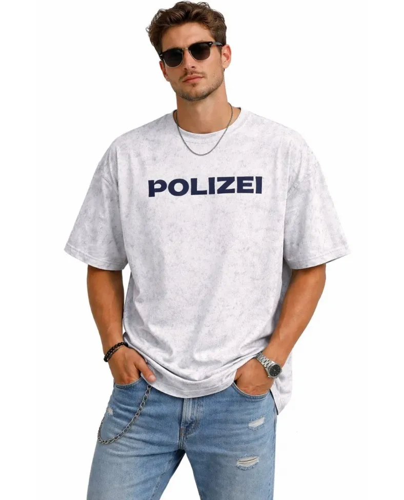 Erkek Asit Yıkamalı Oversize Tişört Bisiklet Yaka Kısa Kol T-shirt - Beyaz Somersan Giyim | Kadın, Erkek ve Çocuk Moda