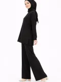 Osy Modal yumuşak dokulu Kadın Tesettür İkili Takım Yan Yırtmaçlı Uzun Tunik Düz - Siyah Somersan Giyim | Kadın, Erkek ve Çocuk Moda