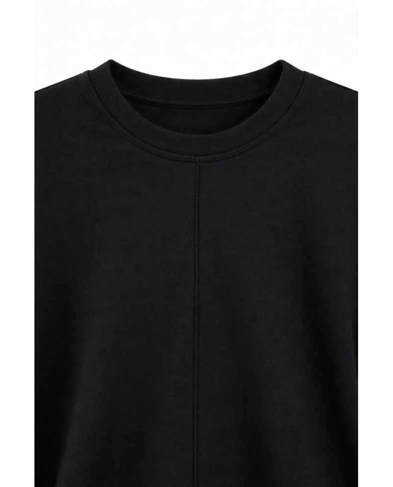 Osy Modal yumuşak dokulu Kadın Tesettür İkili Takım Yan Yırtmaçlı Uzun Tunik Düz - Siyah Somersan Giyim | Kadın, Erkek ve Çocuk Moda