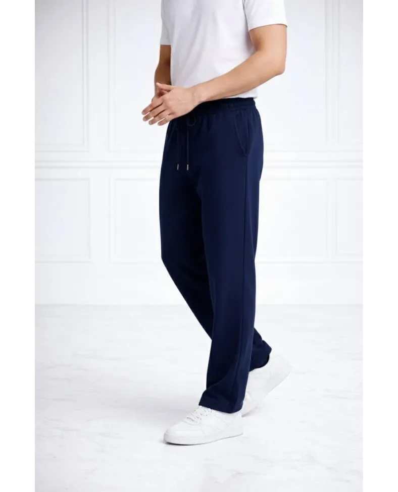 Erkek Düz Paça Beli Lastikli  Eşofman Altı Pantolon  - Lacivert Somersan Giyim | Kadın, Erkek ve Çocuk Moda