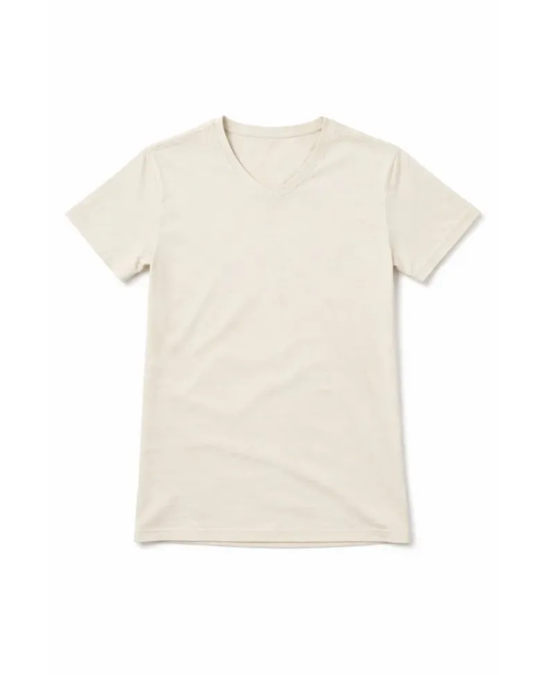 Genç Kız Çocuk V Yaka Tişört Yazlık Model Günlük Basic Body - Taş