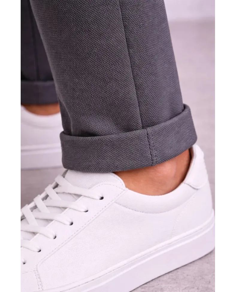 Erkek Diagonel Mikro dokulu Duble Paça Cepli Pantolon, Modern Kesim - Füme Somersan Giyim | Kadın, Erkek ve Çocuk Moda