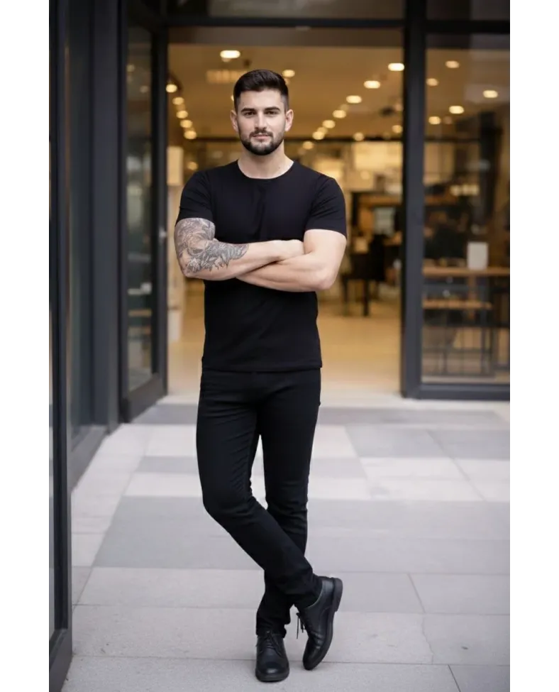 Erkek Bisiklet Yaka Tişört Kısa Kol Slim Fit Body 3lü Set Siyah-Açık Mavi-Bordo Somersan Giyim | Kadın, Erkek ve Çocuk Moda