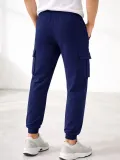 Erkek Jogger Eşofman Altı Regular Fit , Kargo Cepli, Lastikli Paça, Günlük Spor Pantolon - Lacivert