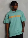 Erkek Baskılı T-Shirt Kısa Kol Bisiklet Yaka Regular Fit Rahat Kalıp Günlük Tişört - Mint Yeşili