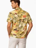 Erkek Tropikal Palmiye Desenli Kısa Kol Gömlek Hawaii Tarz Yazlık Rahat Kalıp - Desenli