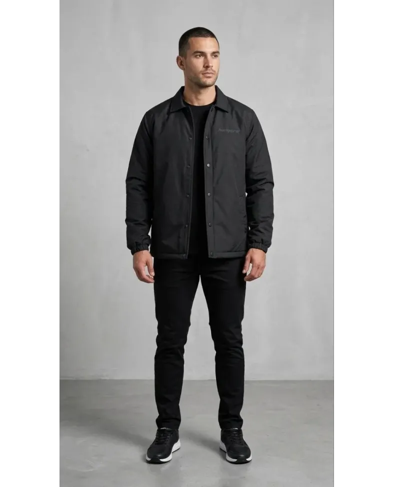 Erkek Yağmur İtici İç Astarlı Çıtçıtlı İç Cepli Dış Cepli Mevsimlik Mont - Siyah