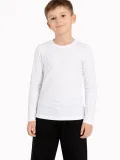 Erkek Çocuk Basic Uzun Kollu Tişört Okul Günlük Rahat T-Shirt - Beyaz