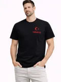 Erkek TÜRKİYE Ay Yıldız Baskılı Taraftar Forma T-Shirt - Siyah