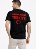 Erkek TÜRKİYE Ay Yıldız Baskılı Taraftar Forma T-Shirt - Siyah