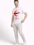 Erkek TÜRKİYE Ay Yıldız Baskılı Taraftar Forma T-Shirt - Beyaz