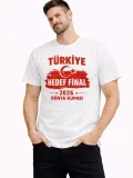 Erkek TÜRKİYE Baskılı Tişört Ay Yıldız 2026 Dünya Kupası Taraftar Forma T-Shirt - Beyaz