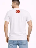 Erkek TÜRKİYE Baskılı Tişört Ay Yıldız 2026 Dünya Kupası Taraftar Forma T-Shirt - Beyaz