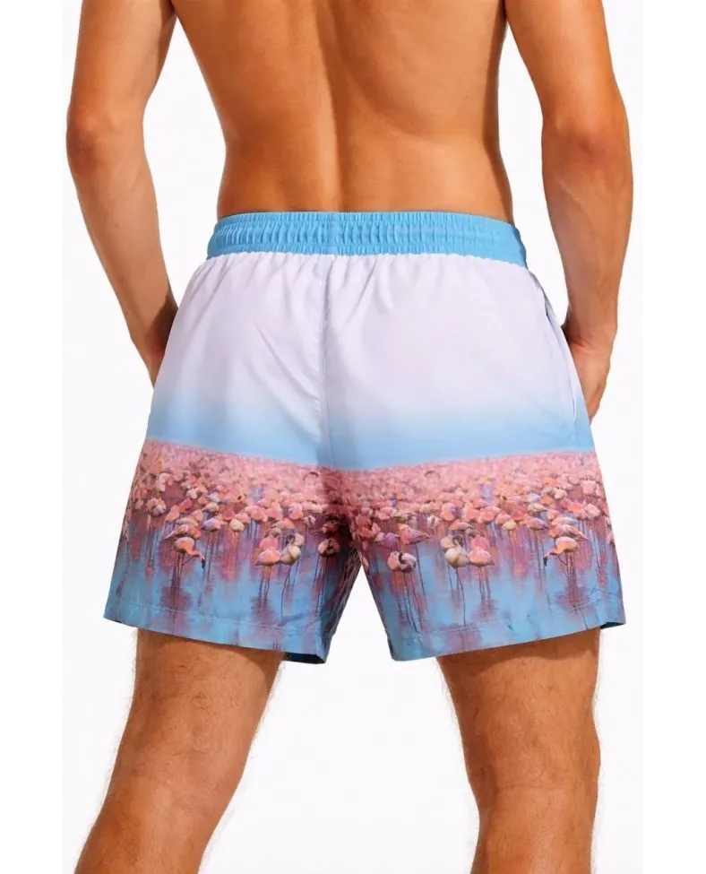 Erkek Deniz Şortu Fermuarlı Cepli File Astarlı Hızlı Kuruyan Premium - Beyaz Somersan Giyim | Kadın, Erkek ve Çocuk Moda