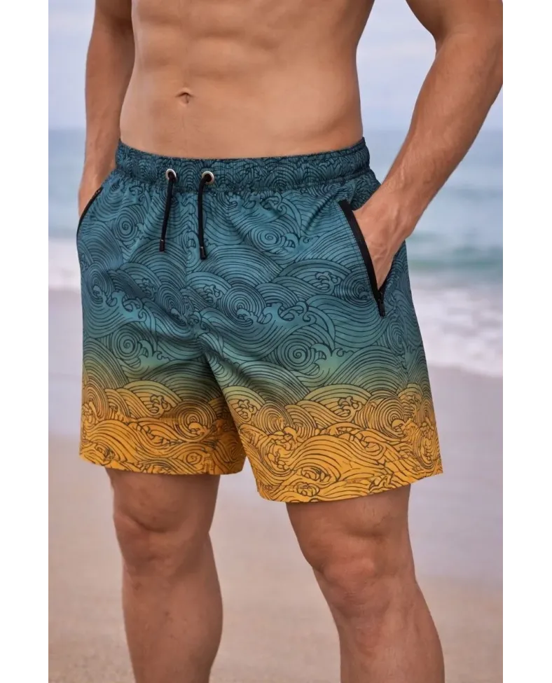 Erkek Deniz Şortu Fermuarlı Cepli File Astarlı Hızlı Kuruyan Premium - Çok Renkli Somersan Giyim | Kadın, Erkek ve Çocuk Moda