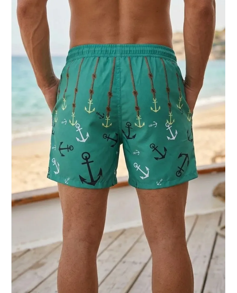 Erkek Deniz Şortu Fermuarlı Cepli File Astarlı Hızlı Kuruyan Premium - Su Yeşili Somersan Giyim | Kadın, Erkek ve Çocuk Moda