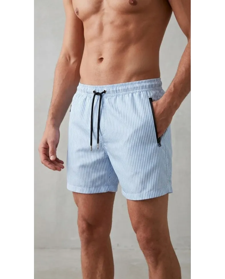 Erkek Deniz Şortu Fermuarlı Cepli File Astarlı Hızlı Kuruyan Premium - Bebek Mavisi Somersan Giyim | Kadın, Erkek ve Çocuk Moda