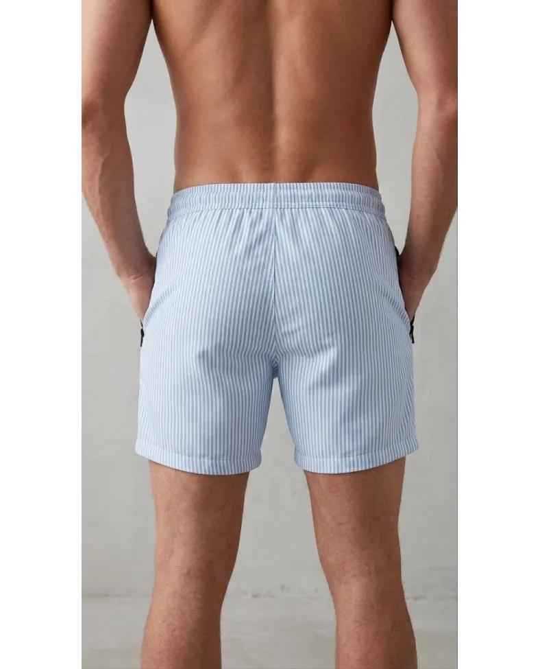 Erkek Deniz Şortu Fermuarlı Cepli File Astarlı Hızlı Kuruyan Premium - Bebek Mavisi Somersan Giyim | Kadın, Erkek ve Çocuk Moda