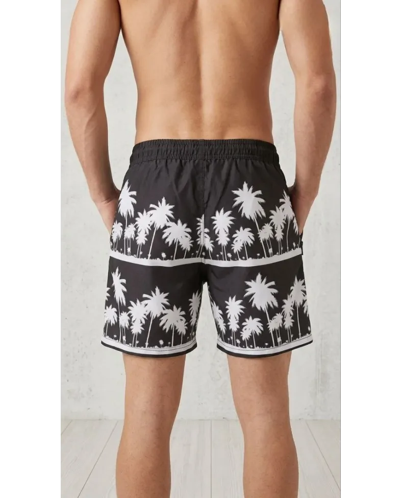Erkek Deniz Şortu Fermuarlı Cepli File Astarlı Hızlı Kuruyan Premium - Siyah Somersan Giyim | Kadın, Erkek ve Çocuk Moda