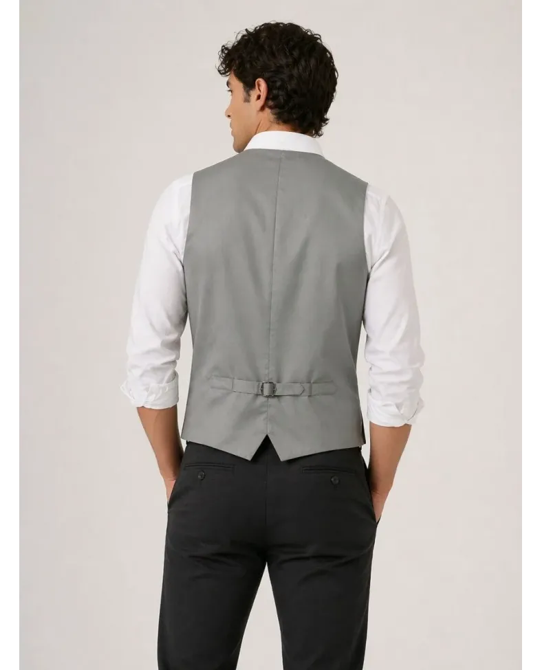 Erkek 6 Cepli Yelek İç Astarlı Sağ Sol İç Cepli Slim Fit Günlük Şık - Bej