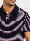 Erkek Pike Kumaş Gül Kurusu Çizgili Polo Yaka Tişört Kısa Kol T-Shirt - Siyah