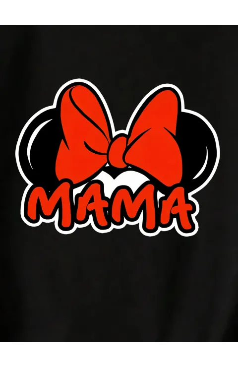 Anneler Günü Baskılı T-shirt - Siyah