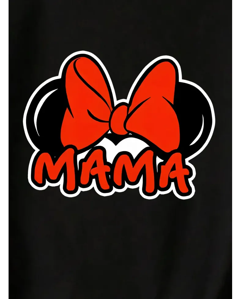 Anneler Günü Baskılı T-shirt - Siyah