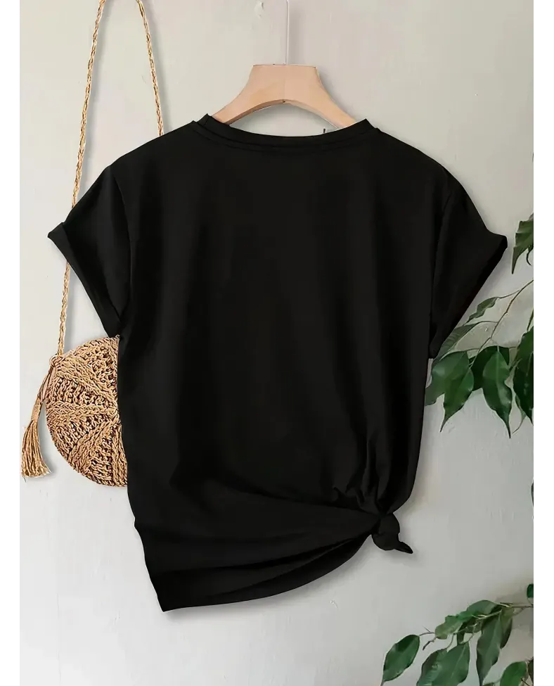 Anneler Günü Baskılı T-shirt - Siyah