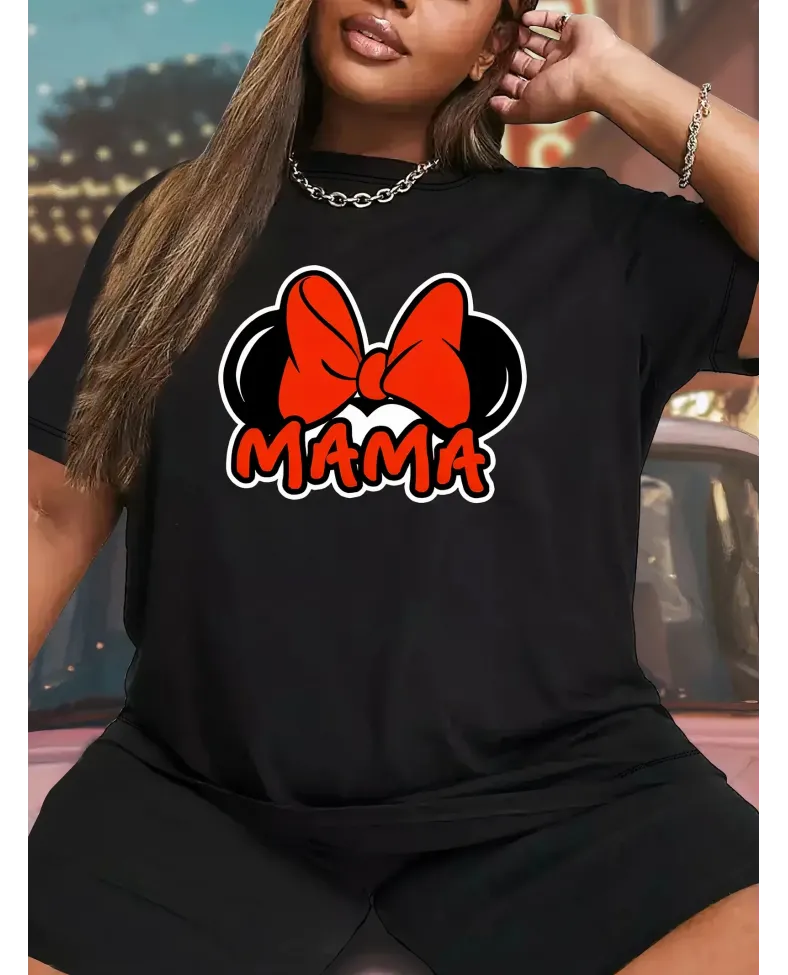 Anneler Günü Baskılı T-shirt - Siyah