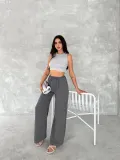 Ayrobin Oversize Kadın Pantalon - Füme