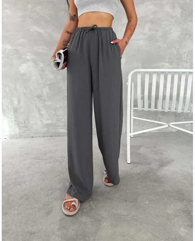 Ayrobin Oversize Kadın Pantalon - Füme