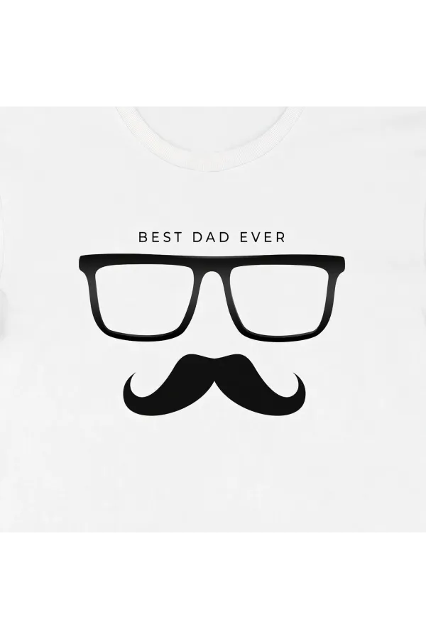 Babalar Günü Baskılı T-shirt - Beyaz