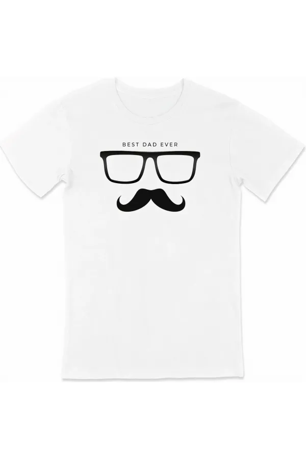 Babalar Günü Baskılı T-shirt - Beyaz