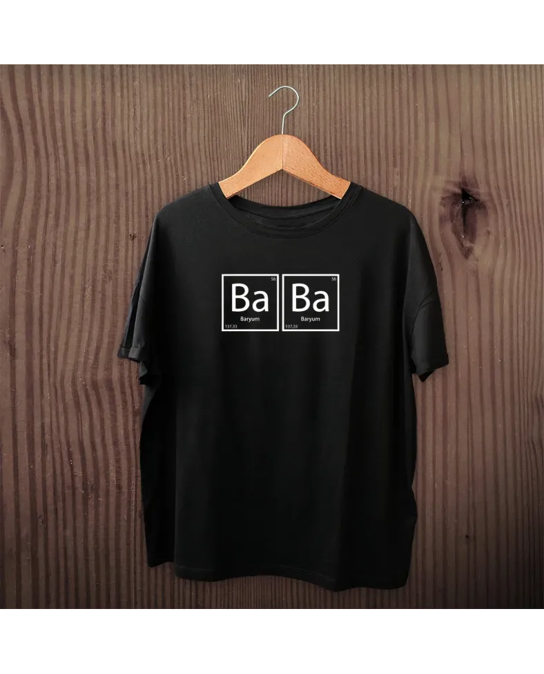 Babalar Günü Baskılı T-shirt - Siyah