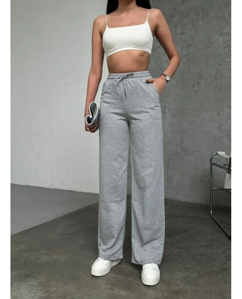 Kadın Basic İki İplik Eşofman Pantolon - Gri Somersan Giyim | Kadın, Erkek ve Çocuk Moda