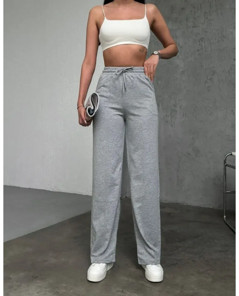 Kadın Basic İki İplik Eşofman Pantolon - Gri Somersan Giyim | Kadın, Erkek ve Çocuk Moda