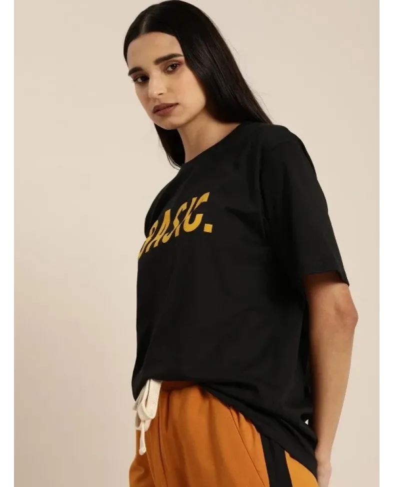 Baskılı Kadın T-shirt - Siyah