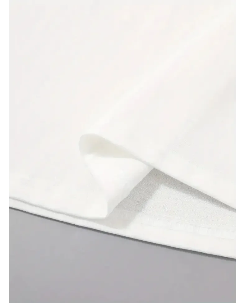 Erkek  Penye Compack Palmiye Baskılı Oversize Bisiklet Yaka Kısa Kol - Beyaz