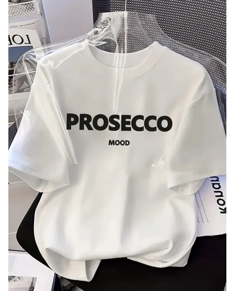 Kadın Penye Compack Baskılı Kısa Kol Bisiklet Yaka T-shirt - Beyaz