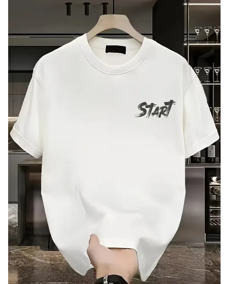 Erkek Penye Compack Start All Over Baskılı Bisiklet Yaka Kısa Kol - Beyaz