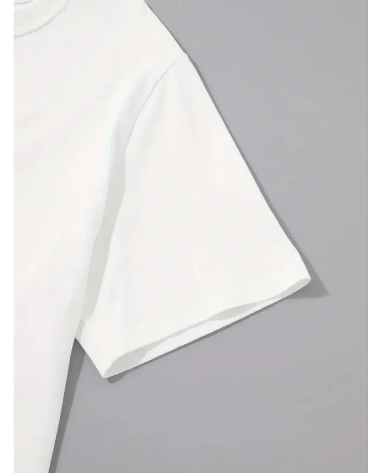 ERKEK Penye Compack Sarj %1 Baskılı Oversize Bisiklet Yaka Kısa Kol - Beyaz