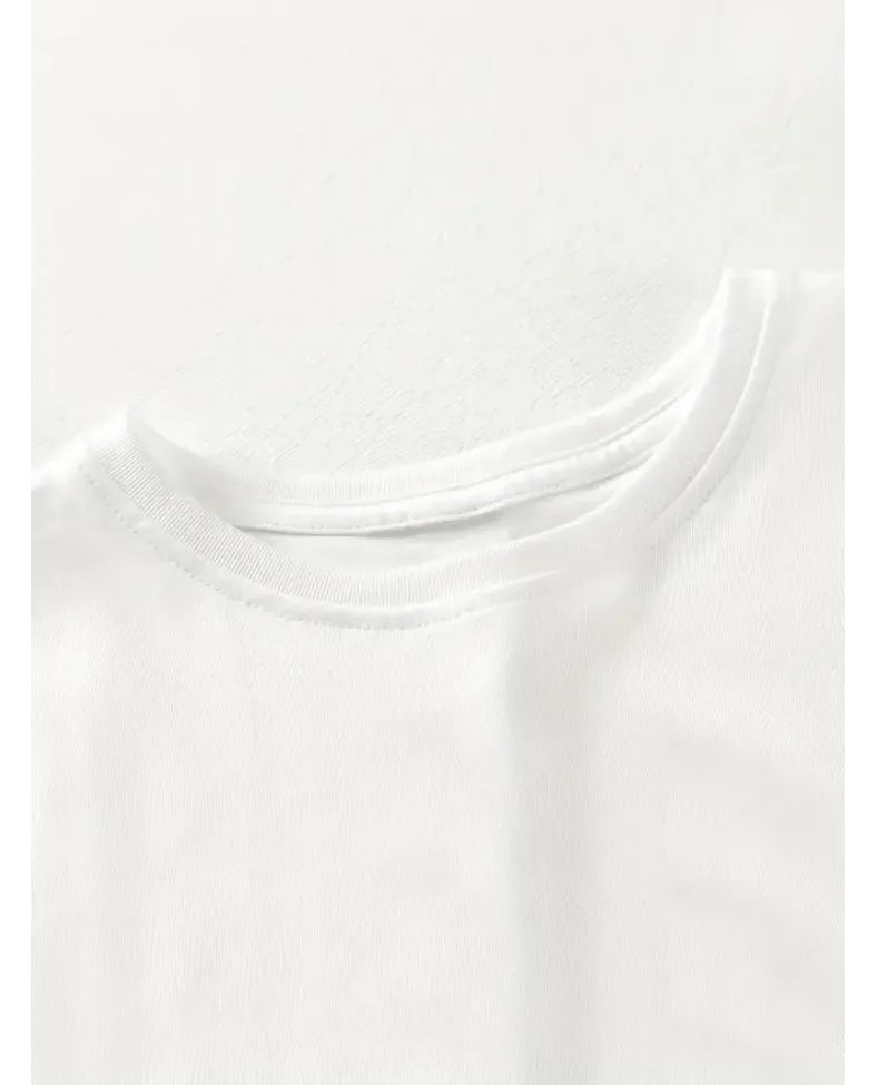 Kadın Bisiklet yaka Gülücük Baskılı Oversize Kısa Kol Yazlık T-shirt - Beyaz